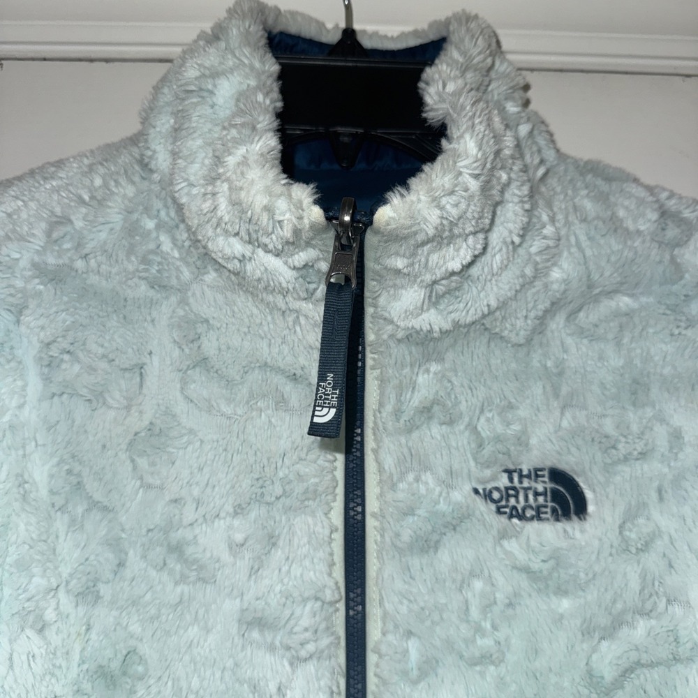 The North Face Reversible Mossbud Swirl Insulated Jacket Girls XL 18 Blue/Teal - Picture 13 of 16